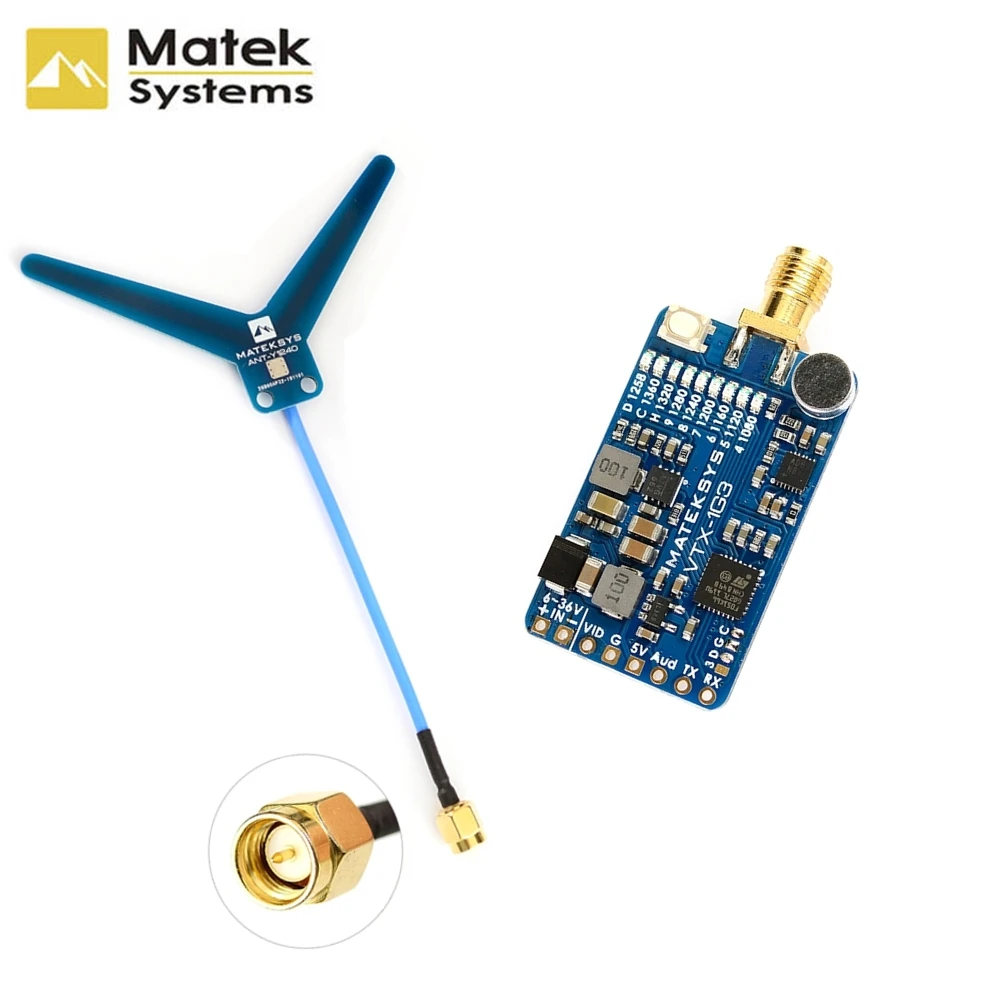 Matek VRX-1G3-V2 VTX-1G3-9 1.21.3 ГГц 2-8S FPV большой диапазон видео приемник и передатчик для RC