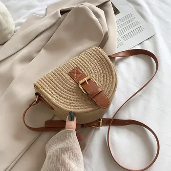 

Summer Small Bag Women'S New Style Tide Net Red Fashion Casual Knitted Messenger Western One-Shoulder Saddle