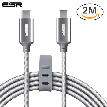 

ESR Data Sync Type-c Fast Charging USB-C to USB-C USB 2.0 Cable 2M Type C to Type C Cable for MacBook Samsung S8 LG G6