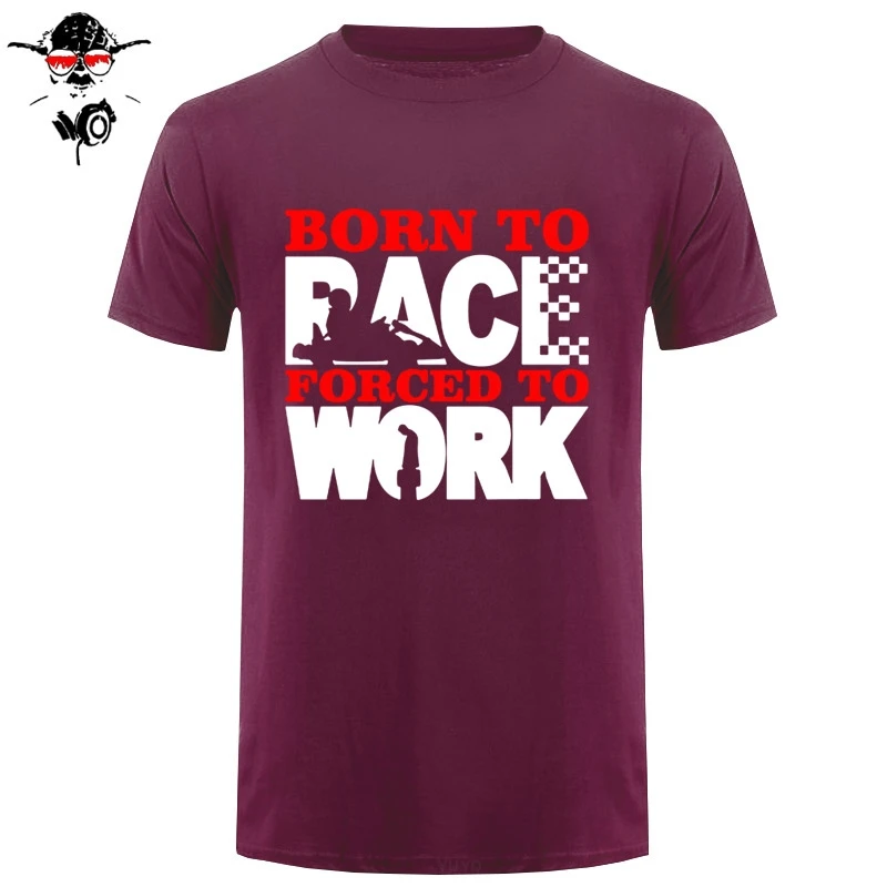Мужская футболка Born To Racing с надписью forced work Забавные футболки из полиэстера для