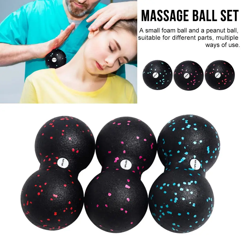 

Peanut Ball Massager Yoga Fascia Ball Set Muscle Roller Massager Deep Tissue Massage Tool Yoga Ball Household Gym Sports Kit