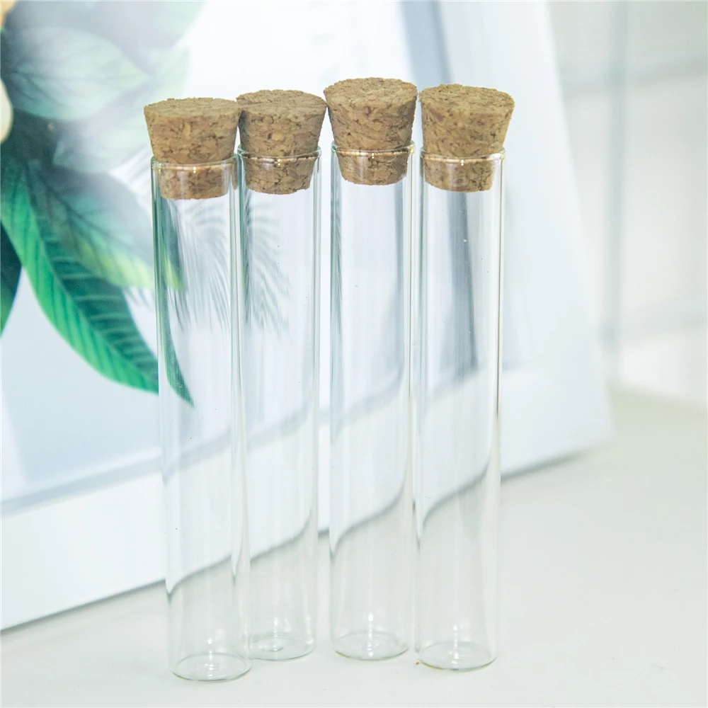 

5ml Small Cork Glass Jars Empty Clear Vitreous Bottles Jewelry Packaging 100pcs Hyaline Reagent Essential Oil Perfume Vials