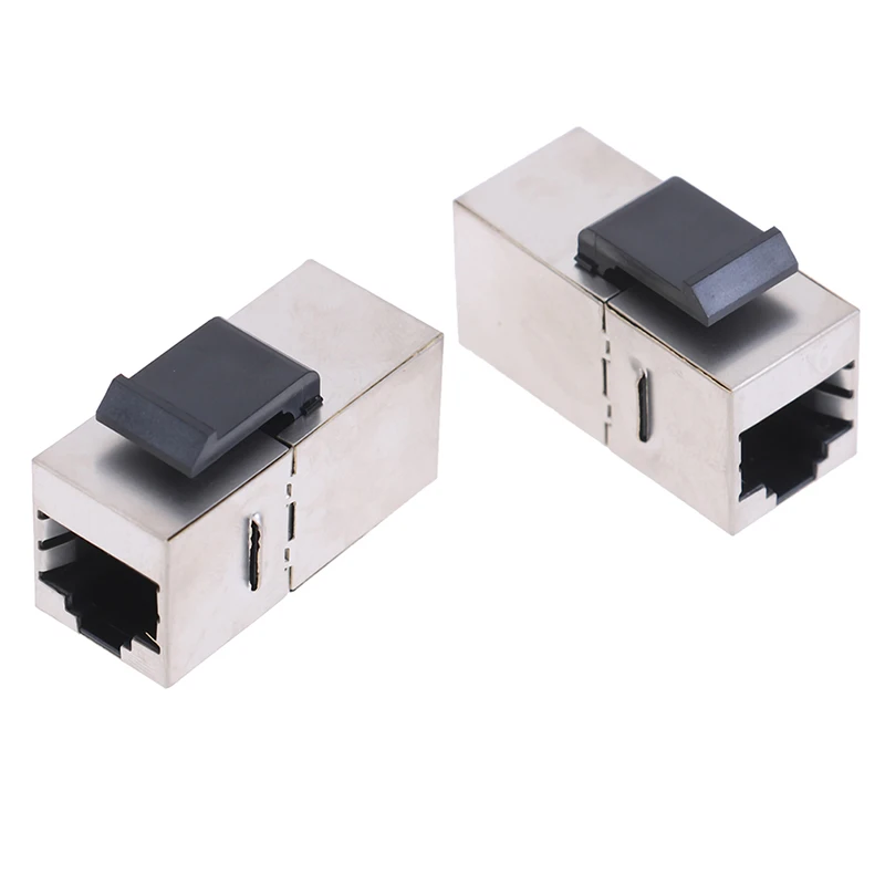 1pc RJ45 Keystone Cat6 Shielded Modular Coupler FTP Zinc Alloy Module Jack Connector Ethernet LAN Network Cable Extender Adapter