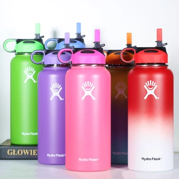 

WaterBottle HydroFlask 18oz/32oz/40oz Stainless Steel WaterBottle Vacuum Flask Insulated Thermos Wide Mouth Sport Travel Bottles