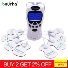 Beurha Tens акупунктурный Электрический Массажер устройство с электродными подушечками массажер для тела ИМПУЛЬСНЫЙ аппарат забота о здоровье 8 электродных подушечек