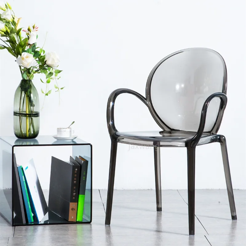 

Luxurious North Europe Transparent Coffee Store Style Stool Dining Chair Office Chair Meeting Table Chairs