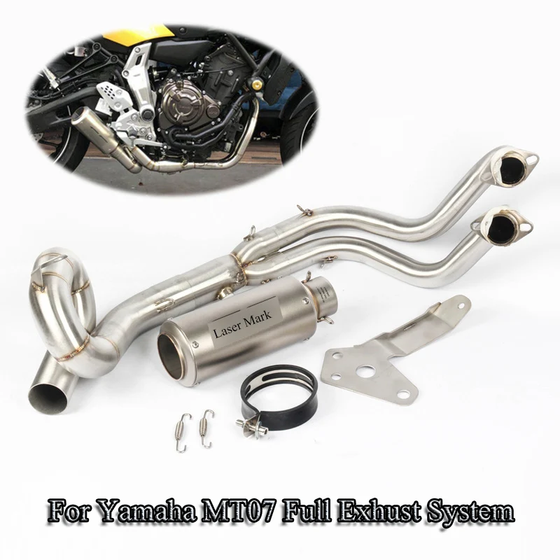 

MT07 FZ07 Motorcycle Exhuast Muffler Front Link Pipe Connecting 51MM Exhaust Tips Pipe Slip On For Yamaha MT07 FZ07 Moto Escape