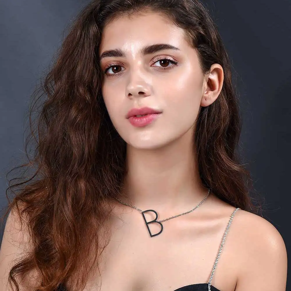 PROSTEEL Collana con Iniziale D Placcato Acciaio Inossidabile, Collana Donna con Lettera D e Cuore, Confezione Regalo