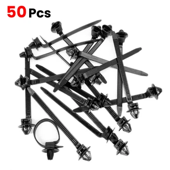 

50pcs Nylon Cable Tie Fastener Clips Car Loom Hose Clamp Fastening Zip Strap Flexible And Strong Universal