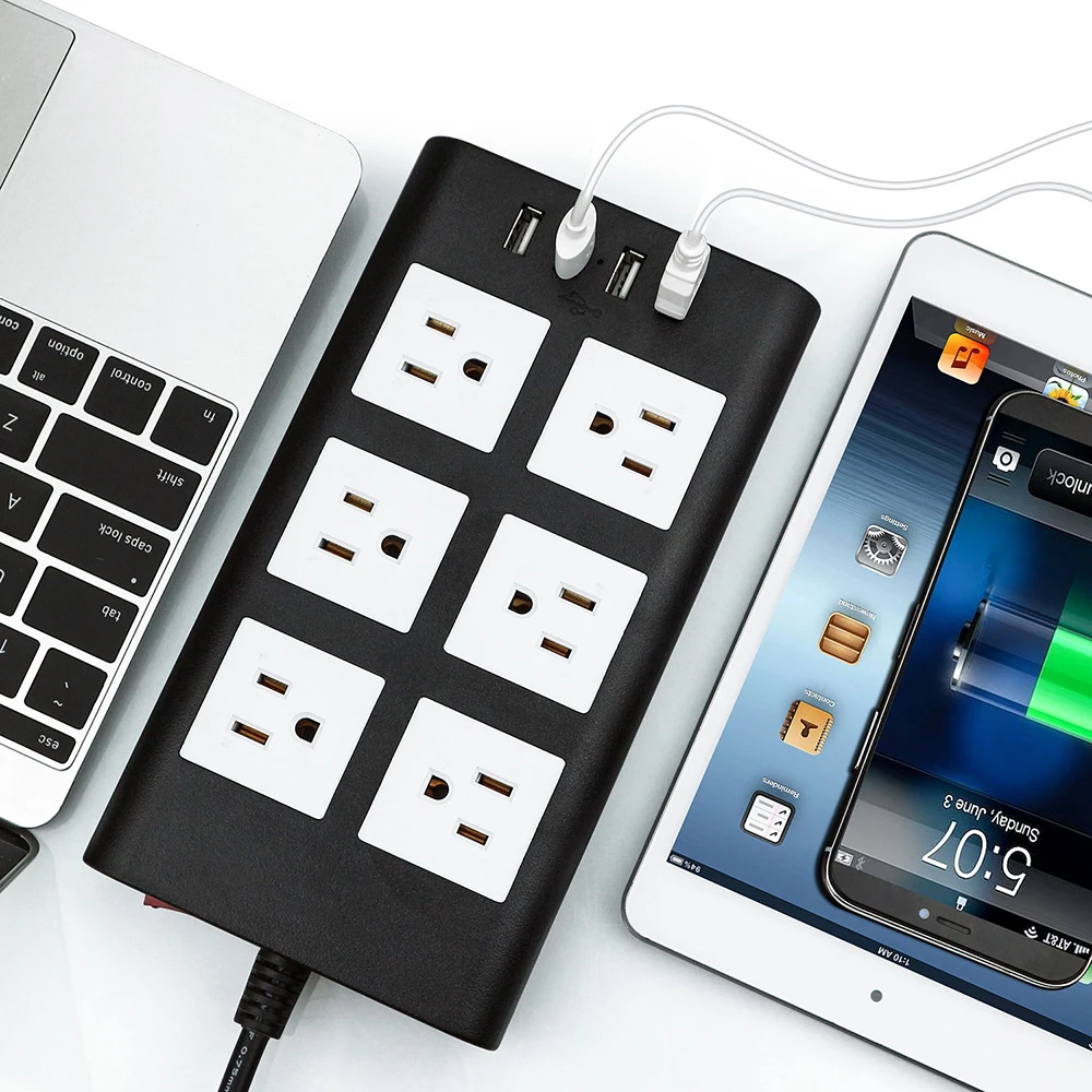 Мощность Полосы США электрическая штепсельная розетка с USB удлинитель розетка для настольных компьютеров 10A защита от перегрузки 2 м удлинитель