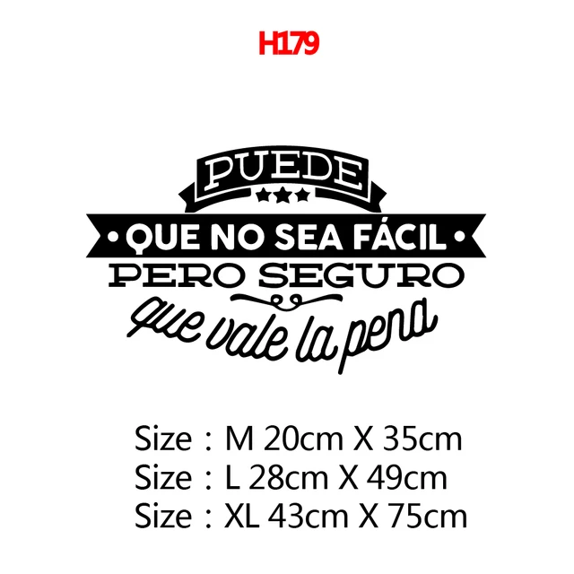 Large Spanish Quotes Phrase Wall Decals Wallpaper Vinyl Stickers For Office Room Decal Wall Sticker Home Decoration Poster Mural H179