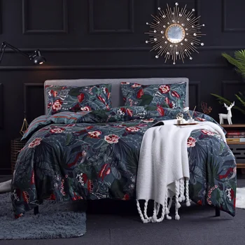 

Duvet Cover King Size Queen Size Comforter Sets flower Printed Bedding Set bed cover Bedclothes Quilt Cover AB#196 Home décor