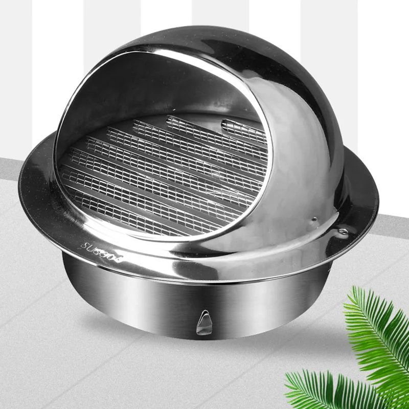 

304 Stainless Steel Wall Ceiling Vent Pipe Ventilation Exhaust Grille Cover Outlet Heating Cooling Vent Cover Waterproof Cover