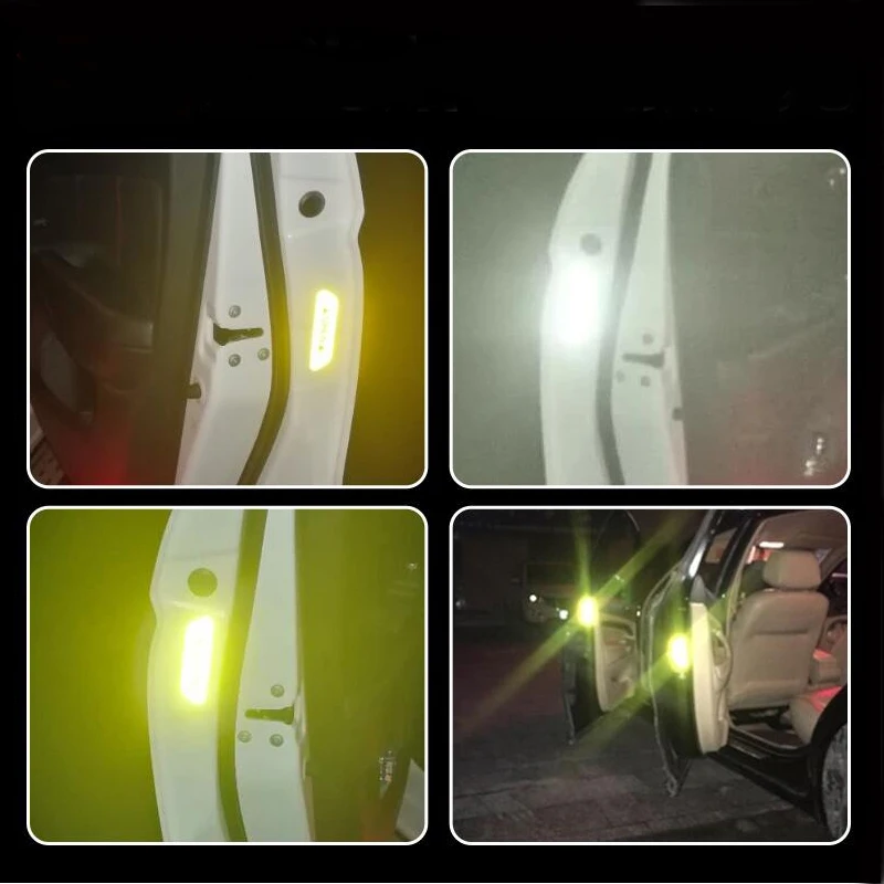 4 шт./компл. отверстия автомобильной двери светоотражающая лента предупреждающий для автомобильного стайлинга Предупреждение Наклейки Аксессуары для велосипеда кузовных наклеек "сделай сам"