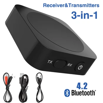 

Wireless 2 in 1 Bluetooth Transmitter Receiver Bluetooth Audio Adapter 3.5mm AUX APT-X for TV Headphones Speaker