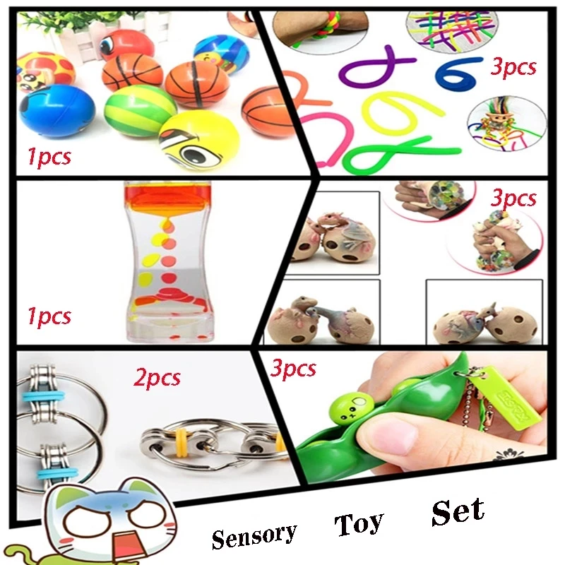

Squeeze Toys Total 13 Pieces Extrusive-Solving Fidget Kids Hot Selling Various Styles Set Wholesale