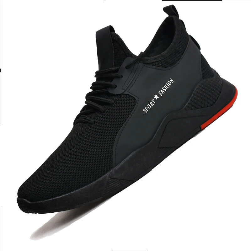 B-01-Black Противоскользящие кроссовки для бега удобная и удобная обувь для отдыха тканые шнурки легкая обувь - Цвет: B-01-Black