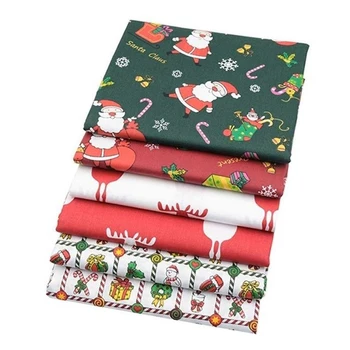 

6Pcs Christmas Cotton Fabric 50*40cm Christmas Patchwork Assorted Pre-Cut Fabric Quilting Patchwork For DIY Sewing Textile Craft