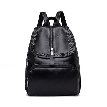 

Fashion PU Backpacks for Women Black Anti Theft School Bags for Teenagers Lady Vintage Small Shoulder Multifunction Book bags