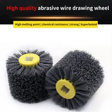 Roue de polissage à tambour en fil de Nylon, 120x100x19mm, brosse électrique pour le travail du bois et des métaux P80 P120 P180 P240 P320 P600