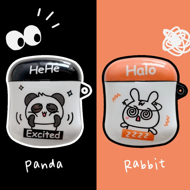 

Chinese guy Panda Rabbit is suitable for Airpods1 2 protective cover, cartoon Bluetooth couple earphone cover for Apple Airpods,