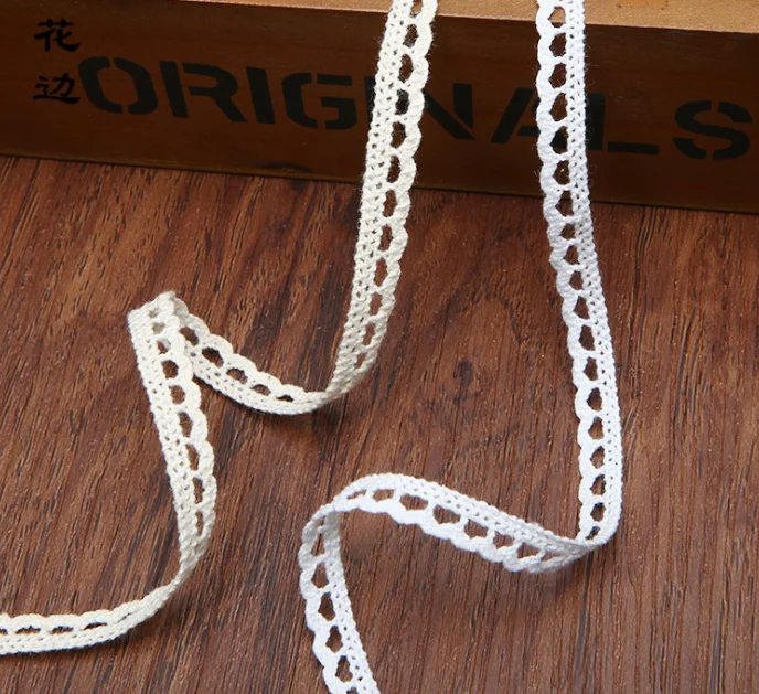 Lace Ribbon lace ribbon lace sewing supplies lace sewing accessories 10 Meters 7mm 100% Cotton Lace Trimming Wedding Crocheted Cotton Trim DIY Sewing Materials