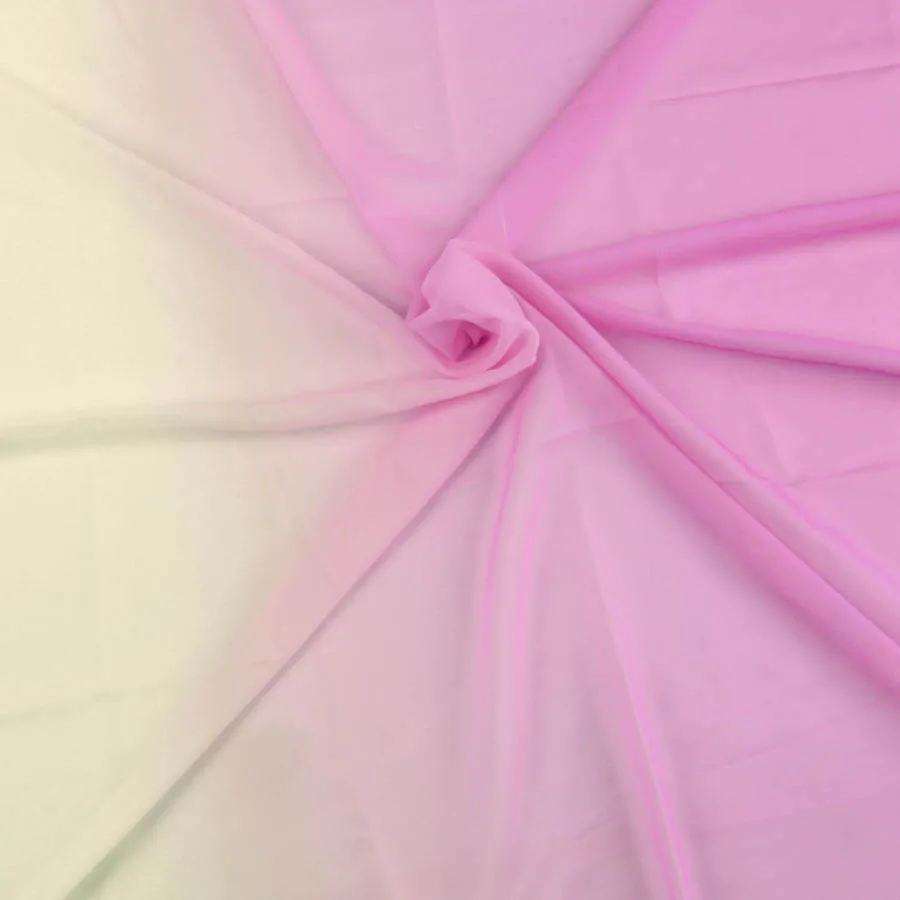 Pink to White Градиент Омбре оттенок цвета ткани 100D шифон Tissu вечернее платье ткань для свадебных платьев по двору(91,5 см - Цвет: Pink to White