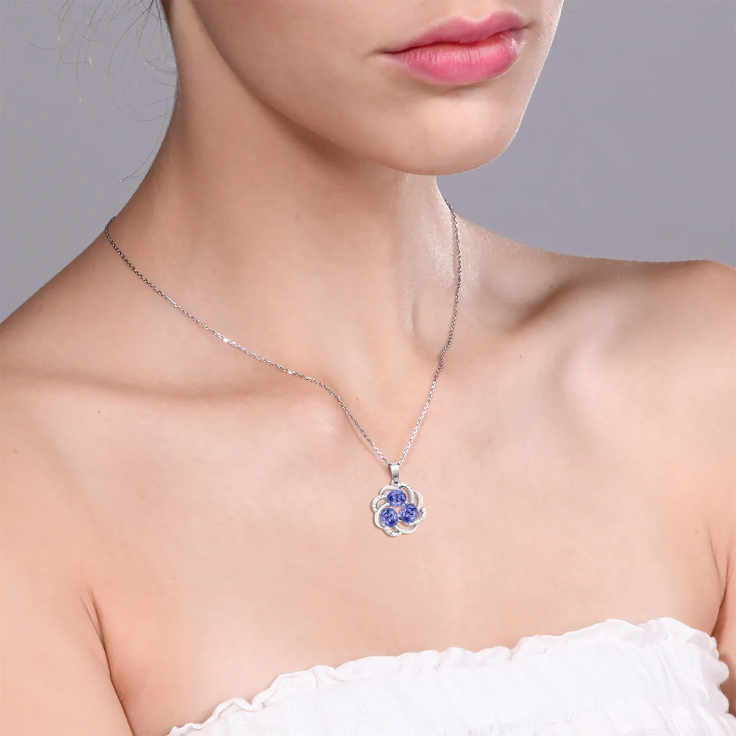 1 70 Ct Синий танзанит 925 пробы серебро 3 каменная винтовая подвеска|pendant 925|pendant