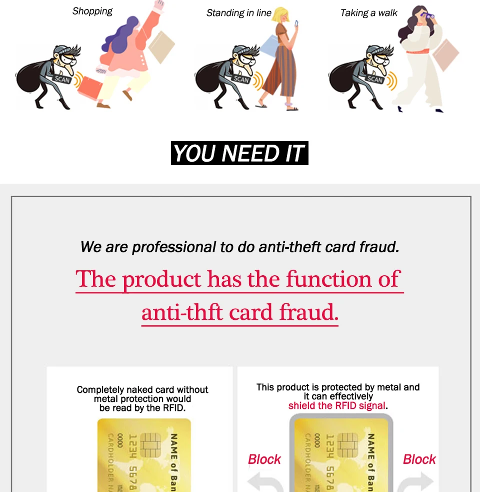 Анти кредитная карта, RFID держатель коробка для мужчин бизнес ID карты Кошелек из искусственной кожи Автоматический Футляр для карт алюминиевые кошельки унисекс для женщин