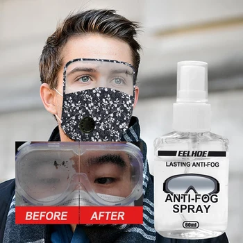 

60ml Anti Fog Spray Eyeglass Lens Cleaner Long Lasting Defogger For Glasses Goggles Ski Masks Mirrors And Windows