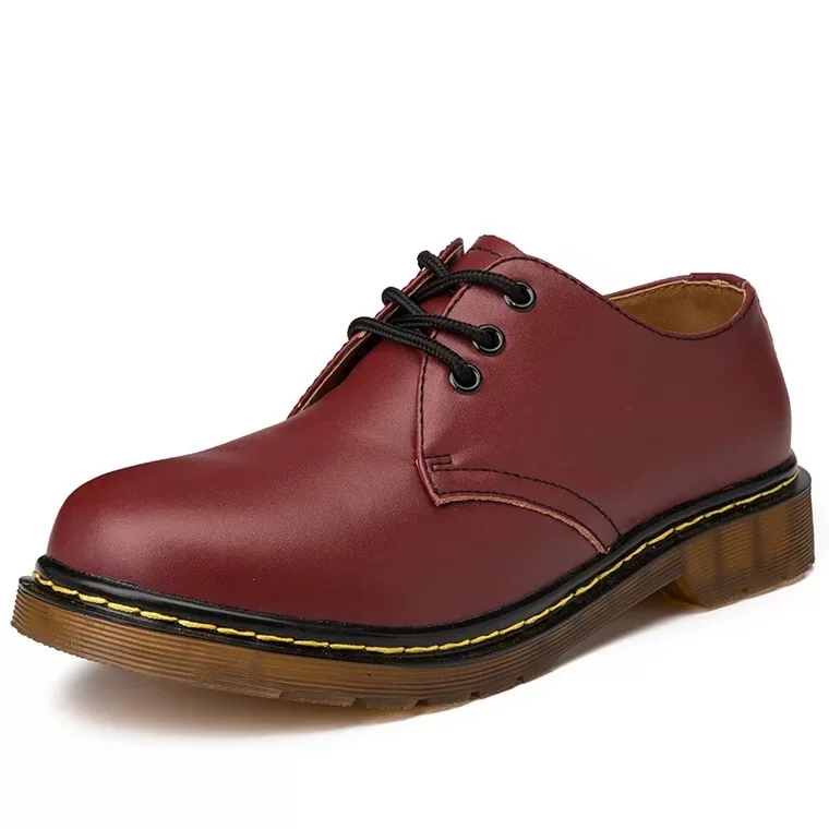 Кожаные повседневные мужские оксфорды; официальная обувь; мужские лоферы; модные Трендовые туфли на плоской подошве; черные мягкие мокасины - Цвет: Cherry red