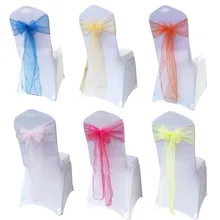 От производителя лента органза марля Свадебный Чехол для стула крышка стеклянная лента марля задний ремень безопасности