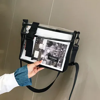 

Personality Versatile Shoulder Bag Women Fashion Transparent Bag Jelly Bags Girls Square Pack Street Messenger Crossbody Handbag