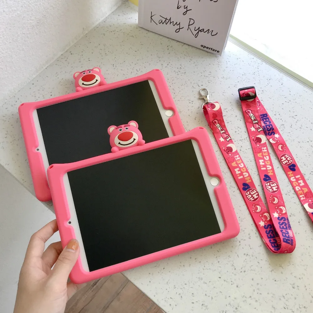 Милый детский чехол для iPad Mini 1/2/3/4/5 Mini 5 4 3 2 1 Mini5 Mini4 Mini3 7,9 '', мягкий силиконовый чехол-подставка из поликарбоната+ ремешок