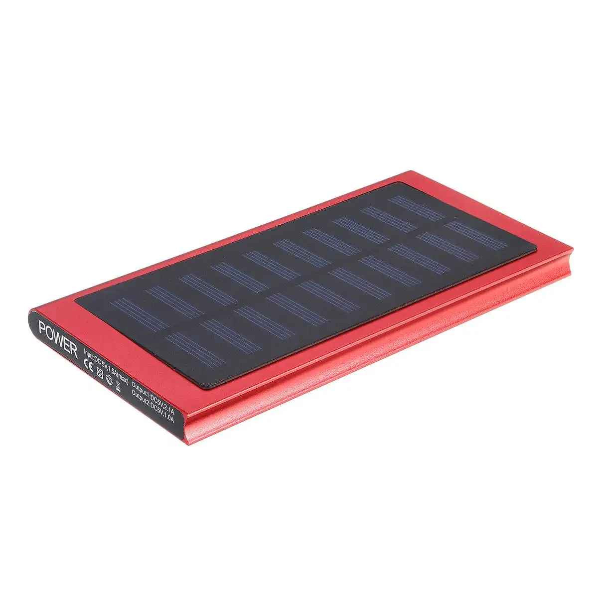 Портативный внешний аккумулятор 50000 мАч Внешний аккумулятор 2 USB светодиодный внешний аккумулятор для мобильного телефона Солнечное зарядное устройство - Цвет: Red