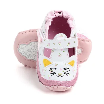 

Fashion Baby Girl Shoes Cute Cartoon Print PU Leather Princess Baby Shoes Soft Sole First Walkers Newborn Moccasins For Girls
