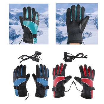 

Motorcycle Touch Screen Heated Leather Hand Gloves Winter Racing Windproof Waterproof Warm Unisex Winter Heated Electric Gloves