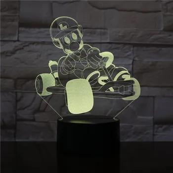 

Mario Racing F1 Car 7/16 Colors Chang 3D LED Night Light Sleep Bedroom Decor Lamp Love Valentines Dropshipping Gift 3D-2493