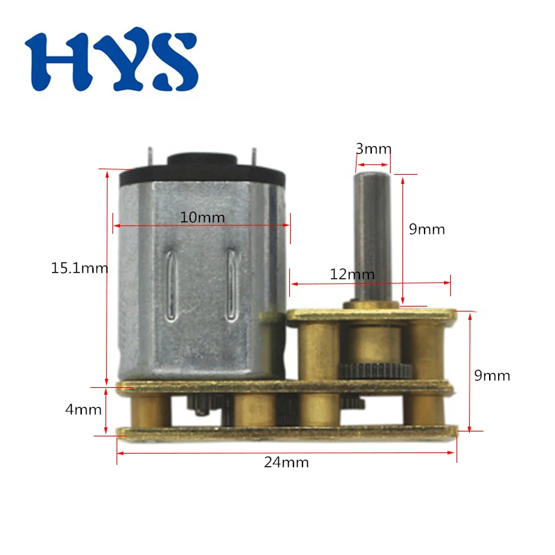 

HYS DC 3V 6V 12V Motor Gear Reducer DC 12 volt Mini Electric Motor Permanent Magnet 15/150/300rpm Micro Motors reversible CW/CCW