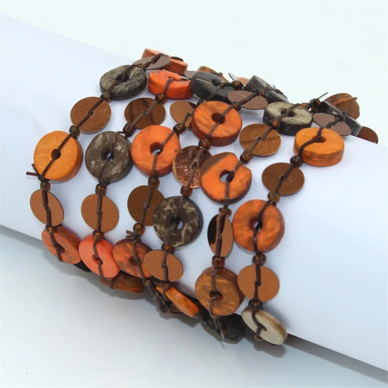 

2019 new bohemian vintage multi-layer stretch coconut shell bracelet new women's bracelet accessories
