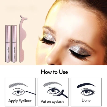 

5 Pairs / Set of False Eyelashes Magnetic Eyelash Set Lasting Waterproof Liquid Eyeliner Tweezers Set Eyelash Extension