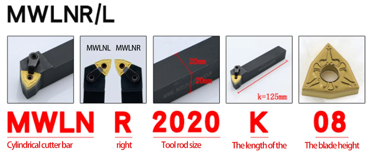 Q.Grt WWLNR2020 WWLNR2525 WWLNR3232 External Turning Tool Holder WNMG Carbide Inserts WWLNR Lathe Bar CNC Cutting Tools Holder wood turning chuck