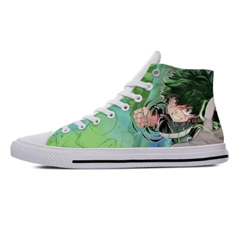 

Anime My Hero Academia Midoriya Izuku Deku Hot Cool Casual Canvas Shoes High Top Harajuku Breathable 3D Print Men women Sneaker