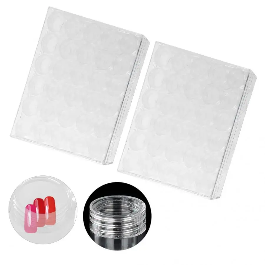 

Nail Polish Organizer Clear Plastic Jewelry Bead Storage Rectangle Box 30 Small Round Container Jars 2pcs Nail Chart