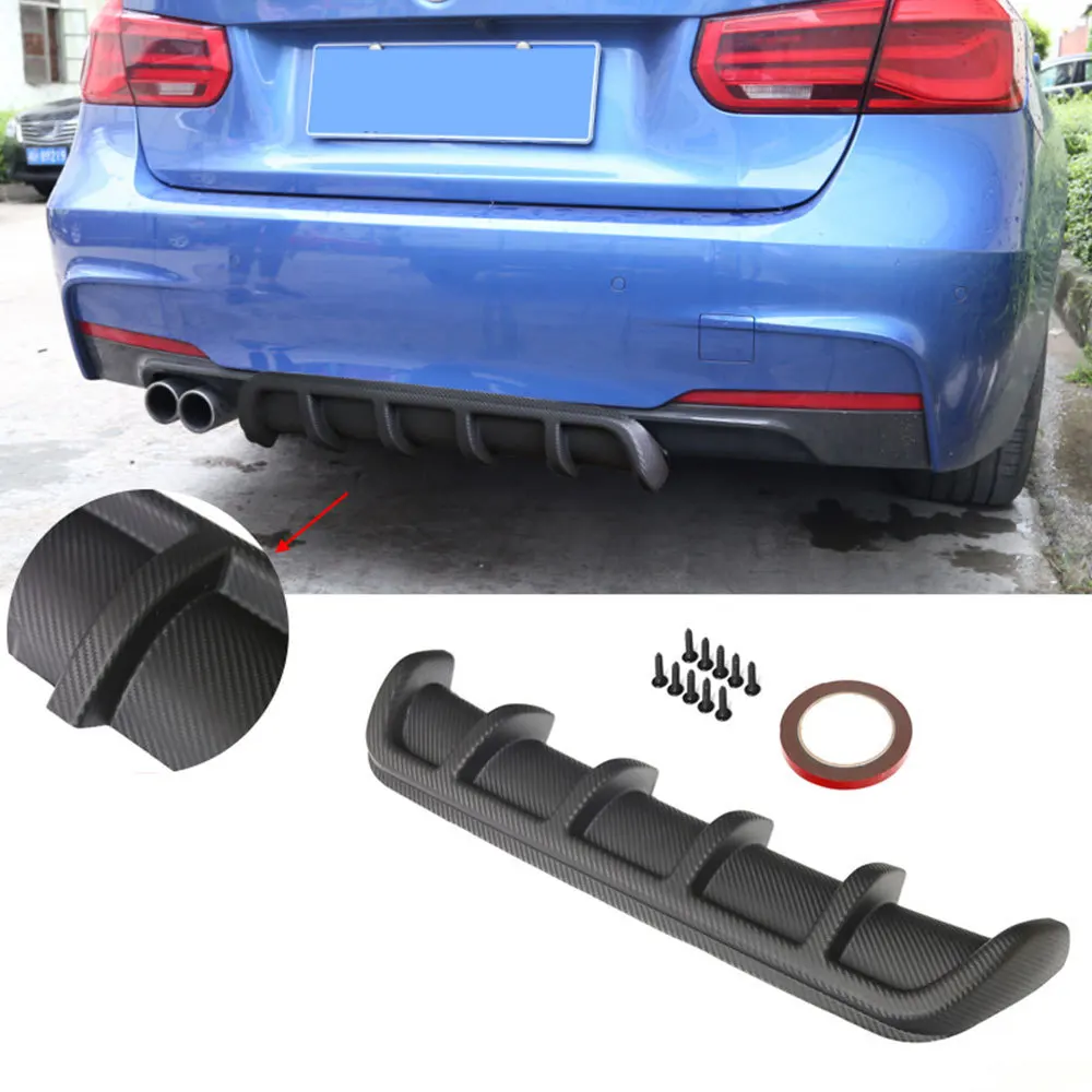 Car Universal 3D Carbon Fiber Rear Wing Stick On Tail Fins Body Kit Side Skirt Lip Spoiler Trunk Roof Luxury Trim | Автомобили и
