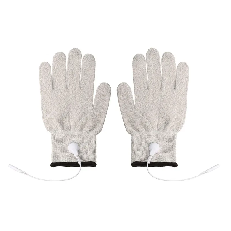

1Pair Electrode Gloves With Cable Breathable Fiber Conductive Electrotherapy Hand Massage Blood Circulation Use For Tens Machine