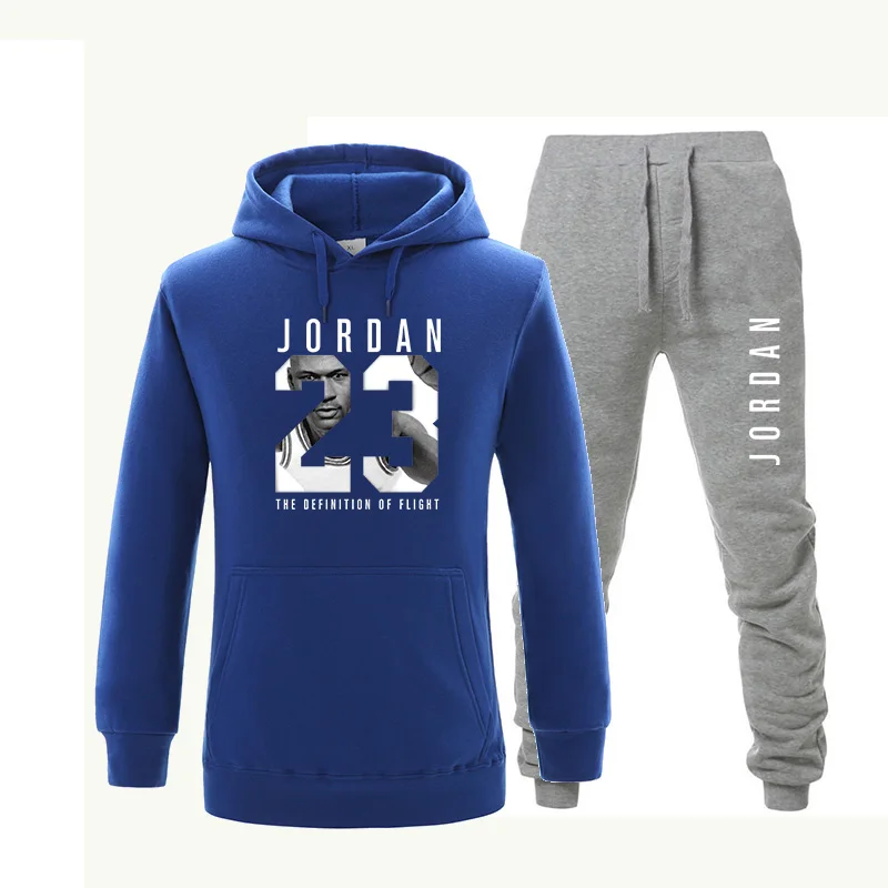 Комплект из 2 предметов JORDAN 23, толстовка с капюшоном+ штаны, брендовая мужская толстовка в стиле хип-хоп с длинным рукавом, мужской спортивный костюм с капюшоном, пальто, повседневная спортивная одежда