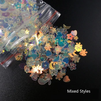 

8 Styles Epoxy Resin Colorful Sequins Aurora White Flashing Decor UV Resin Mold Pigment Jewelry Fillings Jewelry Making