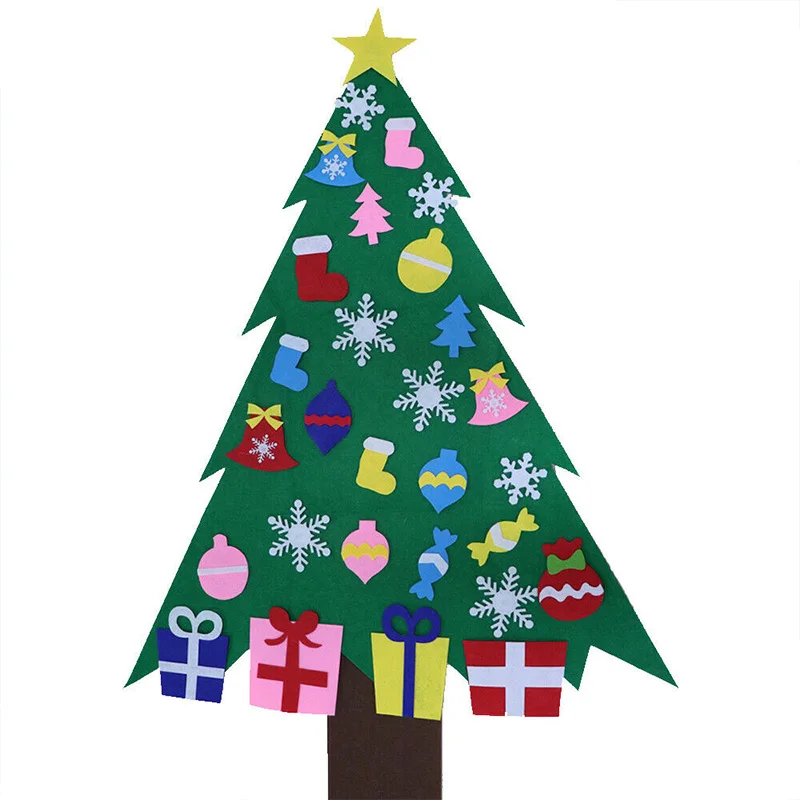 3D DIY Рождественская елка Войлок Волшебная креативная головоломка украшение игрушка для рождественской вечеринки Настенный декор для окна