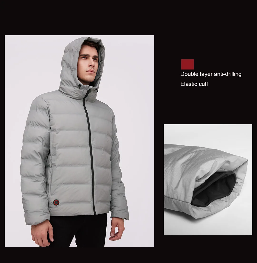 Xiaomi CottonSmith теплая пуховая куртка Графен температурный умный контроль непрерывный нагрев наполняется белым гусиным пальто
